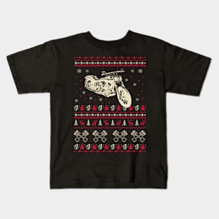 Motorbike Ugly Christmas Sweater Kids T-Shirt